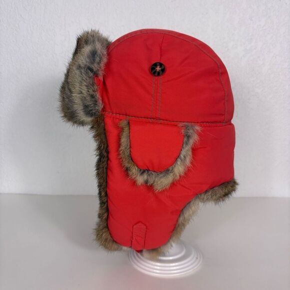 Mad Bomber Red Fur Lined Trapper Winter Hat One Size - Picture 2 of 7